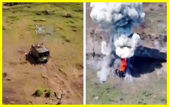 ウクライナ軍は素晴らしい火のショーを披露し、ロシアが誇っていた「タートルタンク」を神風ドローンで爆破した。