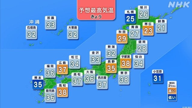 静岡県浜松市で40度超 危険な暑さ 各地の最高気温は？
