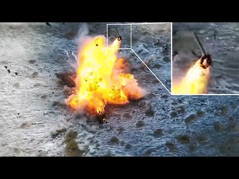 ウクライナのFPVドローンが壮大な爆発と砲塔投げでロシアの地雷除去戦車を破壊