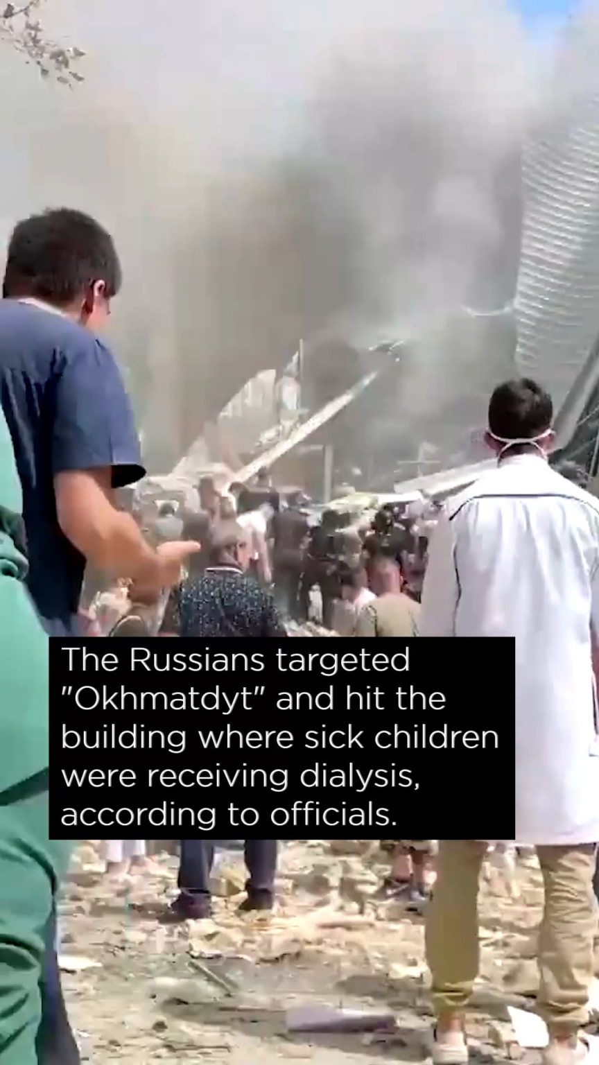 ロシアは6月8日、キエフの「オフマトディト」小児病院を故意に攻撃した。このテロ攻撃により、多くの子供たちが避難し、被害を受けた。ロシアは国際社会によって裁かれるべきだ。