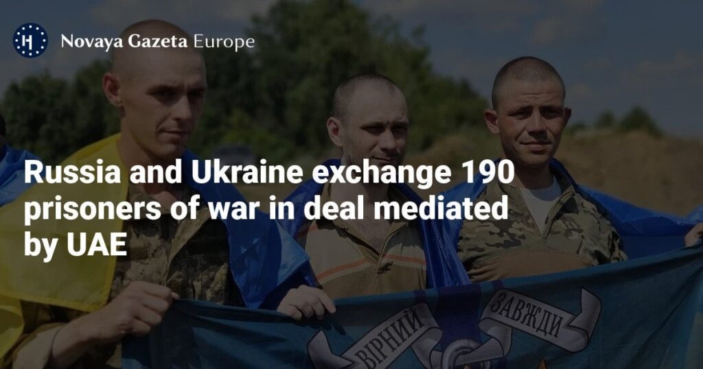 ロシアとウクライナ、UAEの仲介で捕虜190人を交換