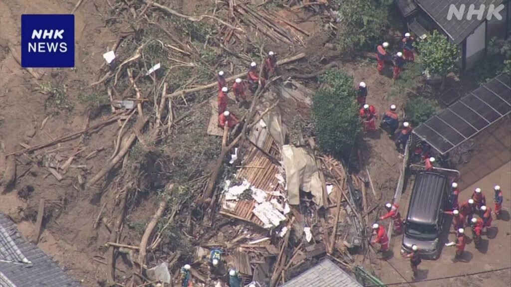 松山 土砂崩れ 連絡とれない男女3人の捜索続く - nhk.or.jp