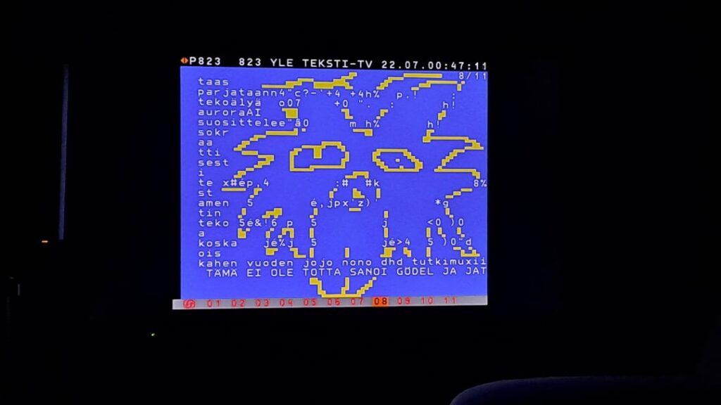 午前 3 時に YLE TEKSTI-TV を閲覧しないでください。