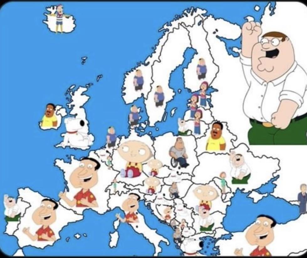 どうやらこれは各国のFGのお気に入りのキャラクターのようです。本当ですか？ 皆さんがブライアンよりクリスを好きだなんて信じられません。ブライアンは男、あるいはいわば犬です。