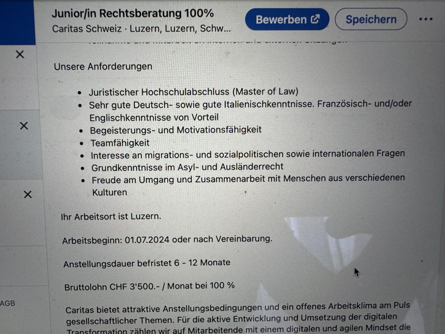 法律顧問の仕事（MLaw）が CHF 3,500 で手に入る？ 何ですって？