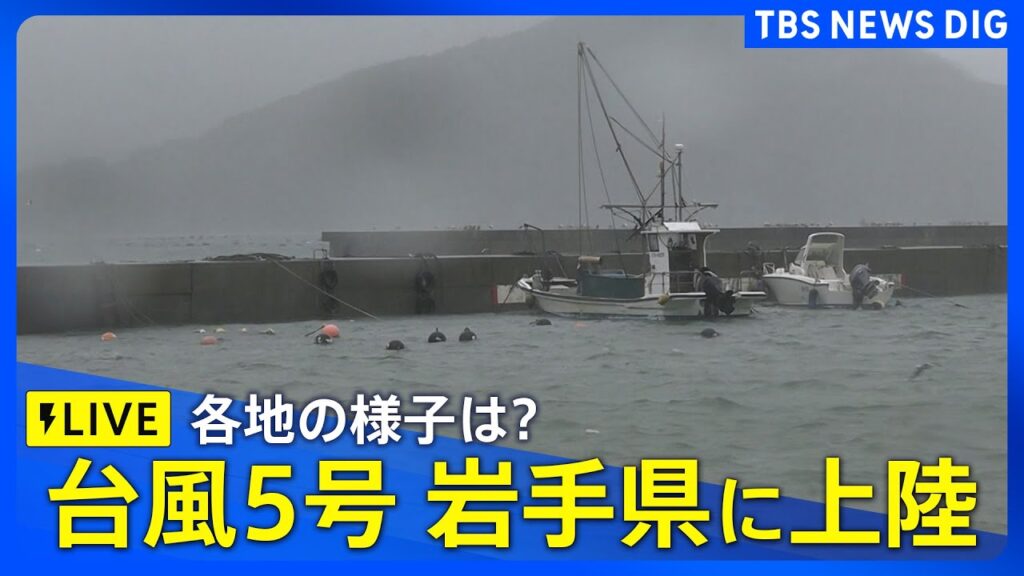 【ライブ】台風5号　東北を横断　岩手・久慈市の一部地域に緊急安全確保　(2024年8月12日)