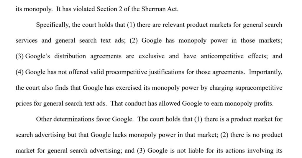Googleの検索サービスを巡る米独禁法訴訟、「Googleは独占企業」との判決
