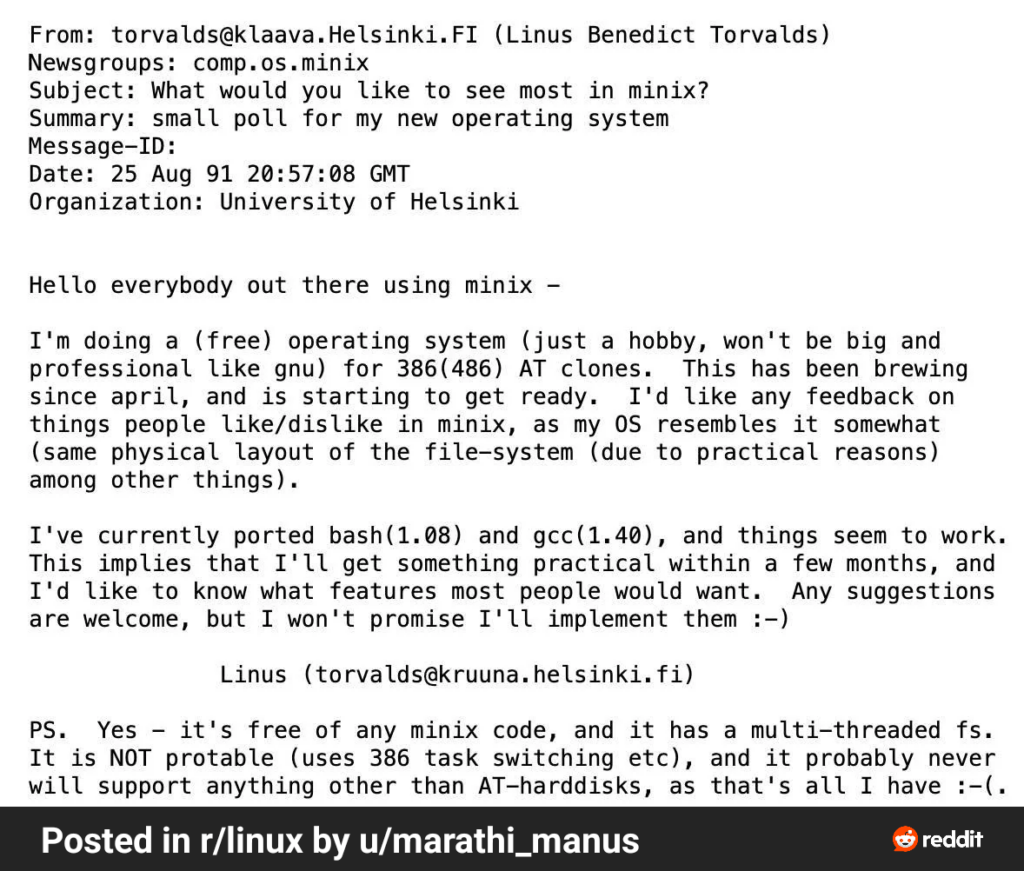 Linux 33 周年おめでとう