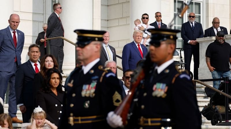 米軍、アーリントン国立墓地での事件でトランプ陣営を非難