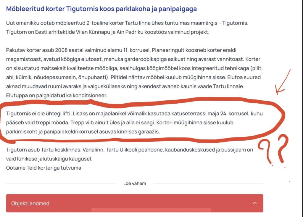 タルトゥで住む場所を探しているのですが、スパイラルタワーにはまだエレベーターがありませんか？