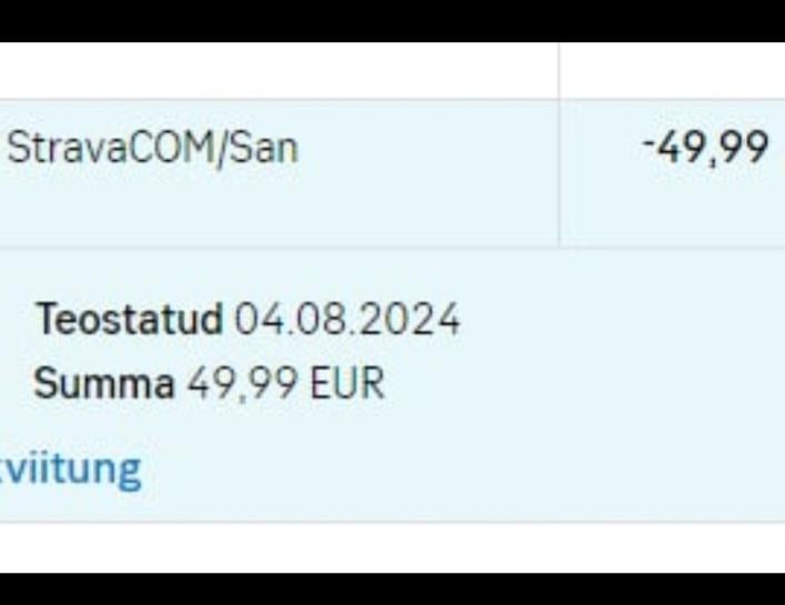 銀行口座から €49.99 が引き落とされました