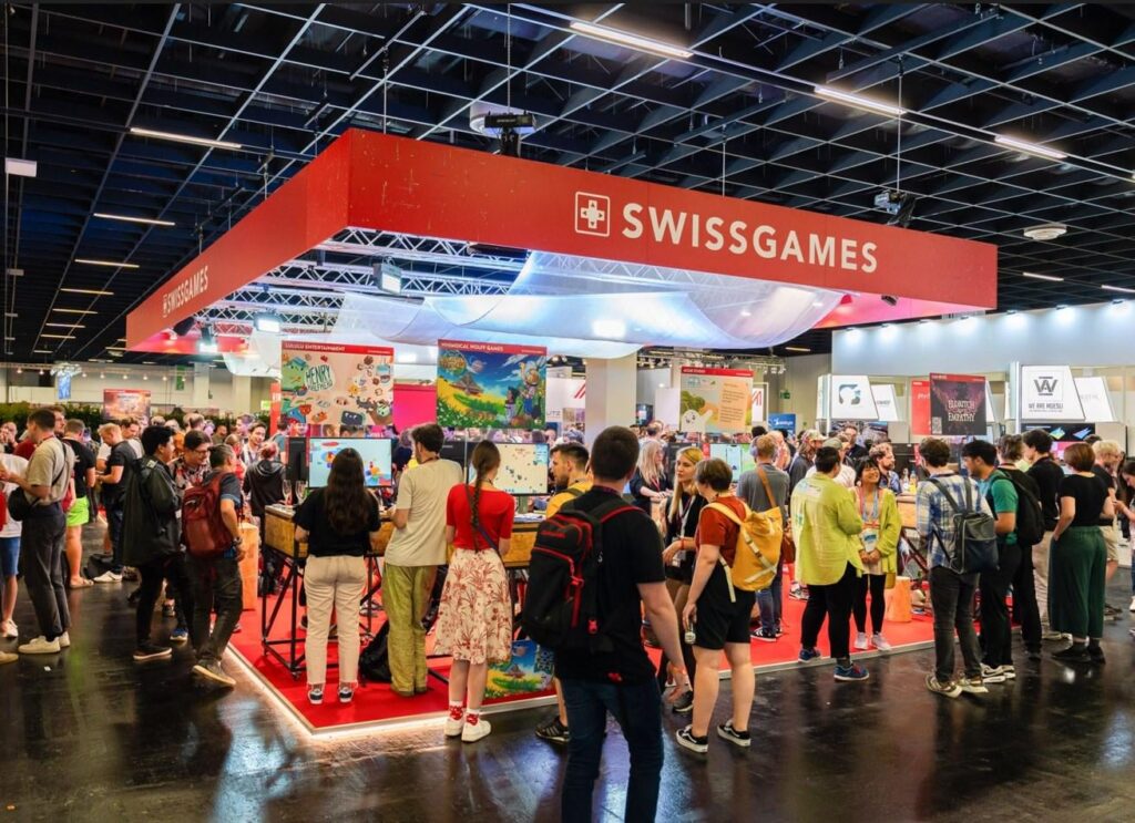 先週のgamescomビジネスエリアのSwissGamesブースでは、スイスで作られたゲームを国際的な業界関係者に披露した。