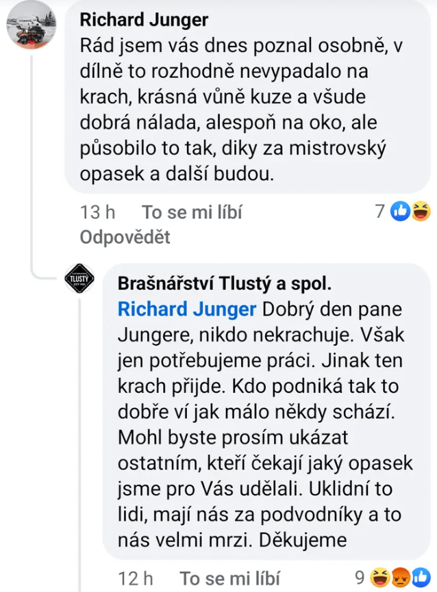 昨日、会社Brašnářství Tlustýはspolでした。 破産まであと数日であると発表した。