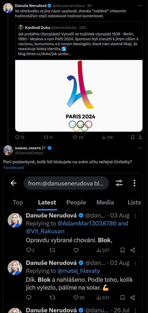 バヌシェ・ネルドヴァさんは、ツイッター上で誰かがコメントする可能性をブロックしていることに激怒している。