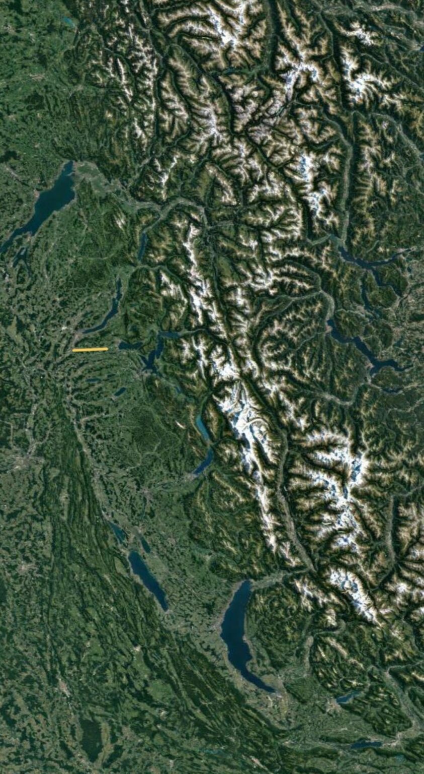 スイスの滑走路の長さを比べるとこんな感じです
