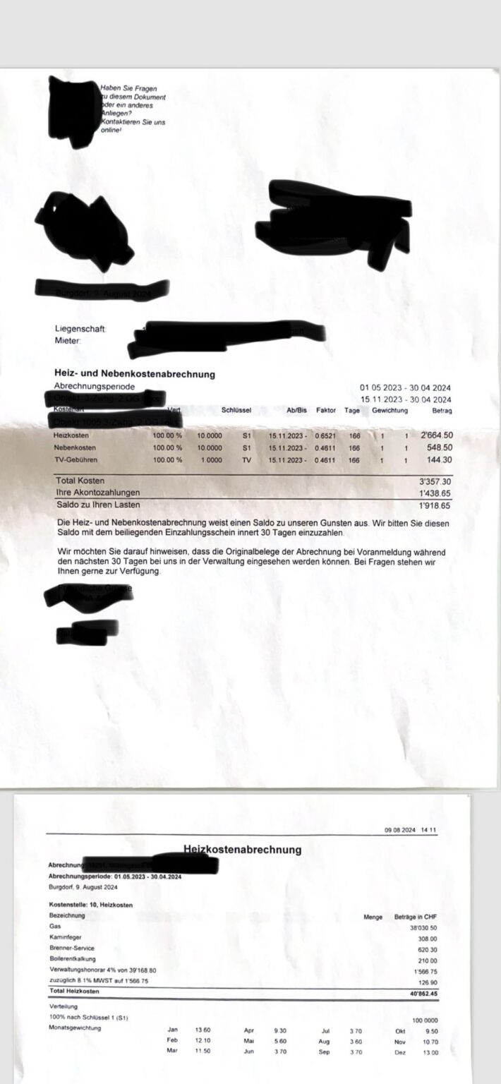 公共料金の請求
