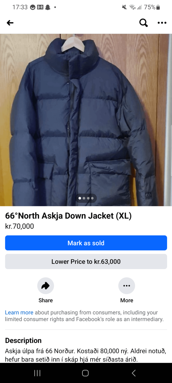 この66°Nコートに興味のある人はいますか？レイキャネスバイルにあります