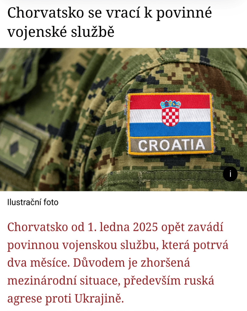 クロアチア、強制戦争を課す