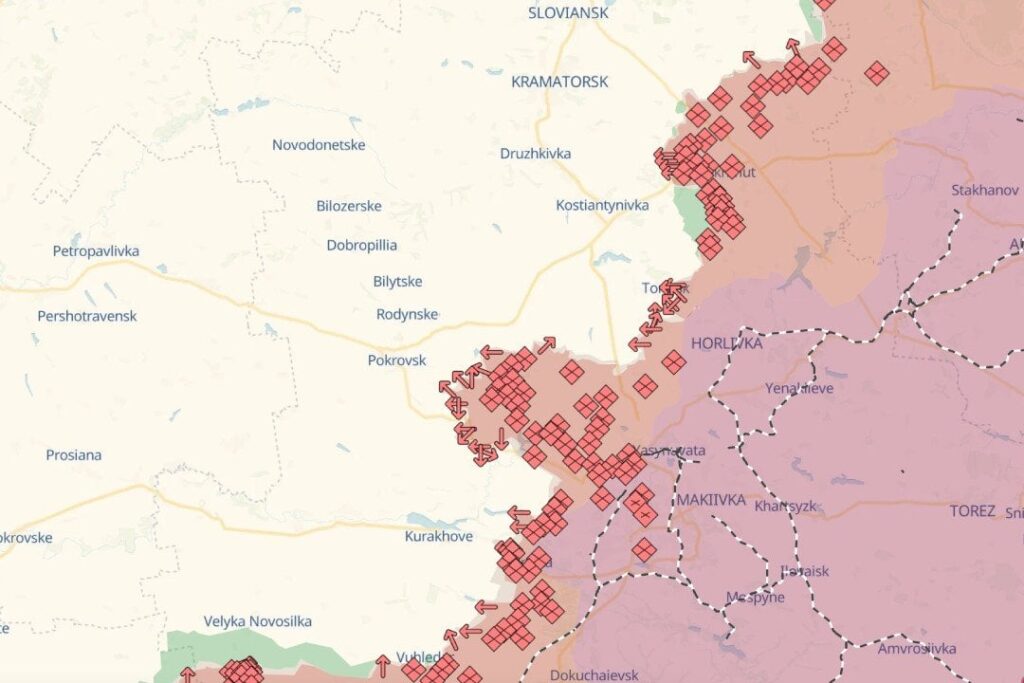 ロシア・ウクライナ戦争地図、8月29日：ロシア侵攻軍はポクロフスクに進軍し、ヴレダルに接近。ウクライナ軍はロシアのクルスク戦線を拡大し、ロシア領土の奥深くにある軍事施設に長距離攻撃を実施。#RussiaUkraineWar