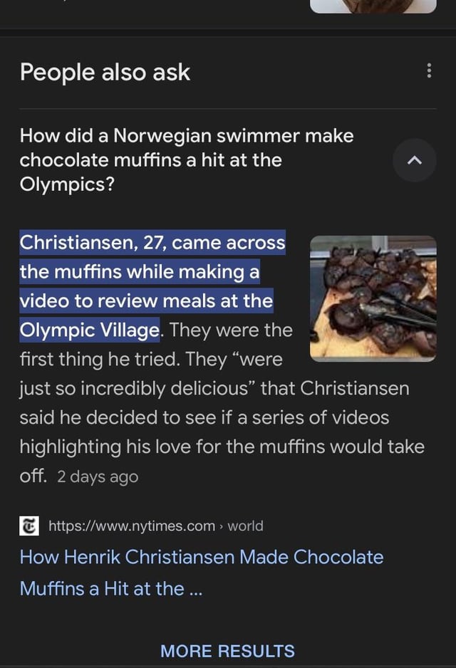 ノルウェーのオリンピック水泳選手がチョコレートマフィンを流行らせる