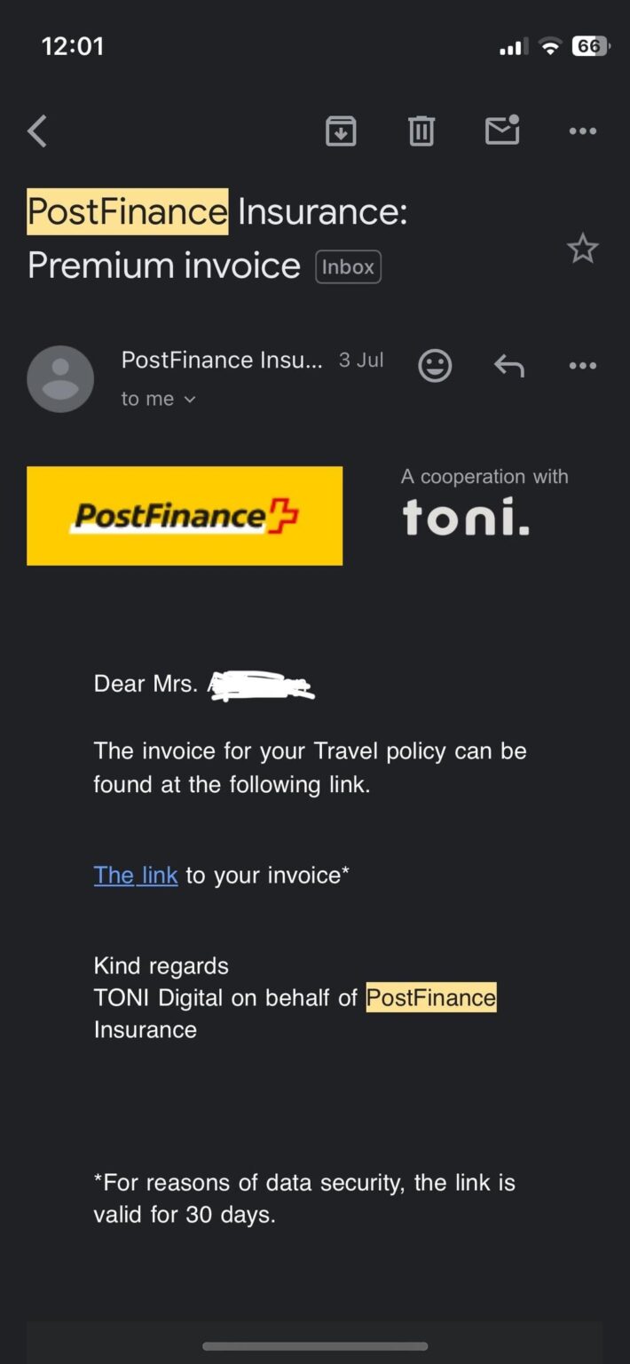Postfinance フィッシング詐欺??