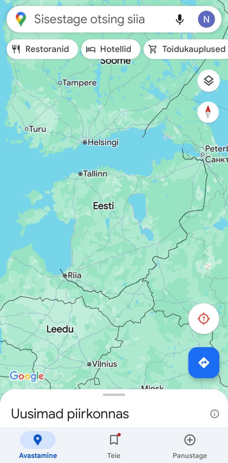 Google マップを開くと、このような地図が表示されます。どう反応しますか？