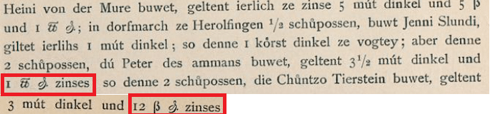 私の系図研究を手伝っていただけますか? 1361 年のこの文書では、Chuntzo Tierstein が自分の土地に支払う必要があった家賃はいくらでしたか?