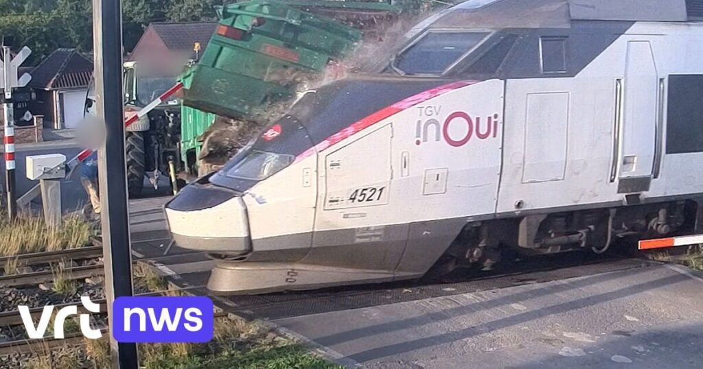 トラクター運転手、間一髪で高速列車の衝撃を逃れる -- VRT NWS