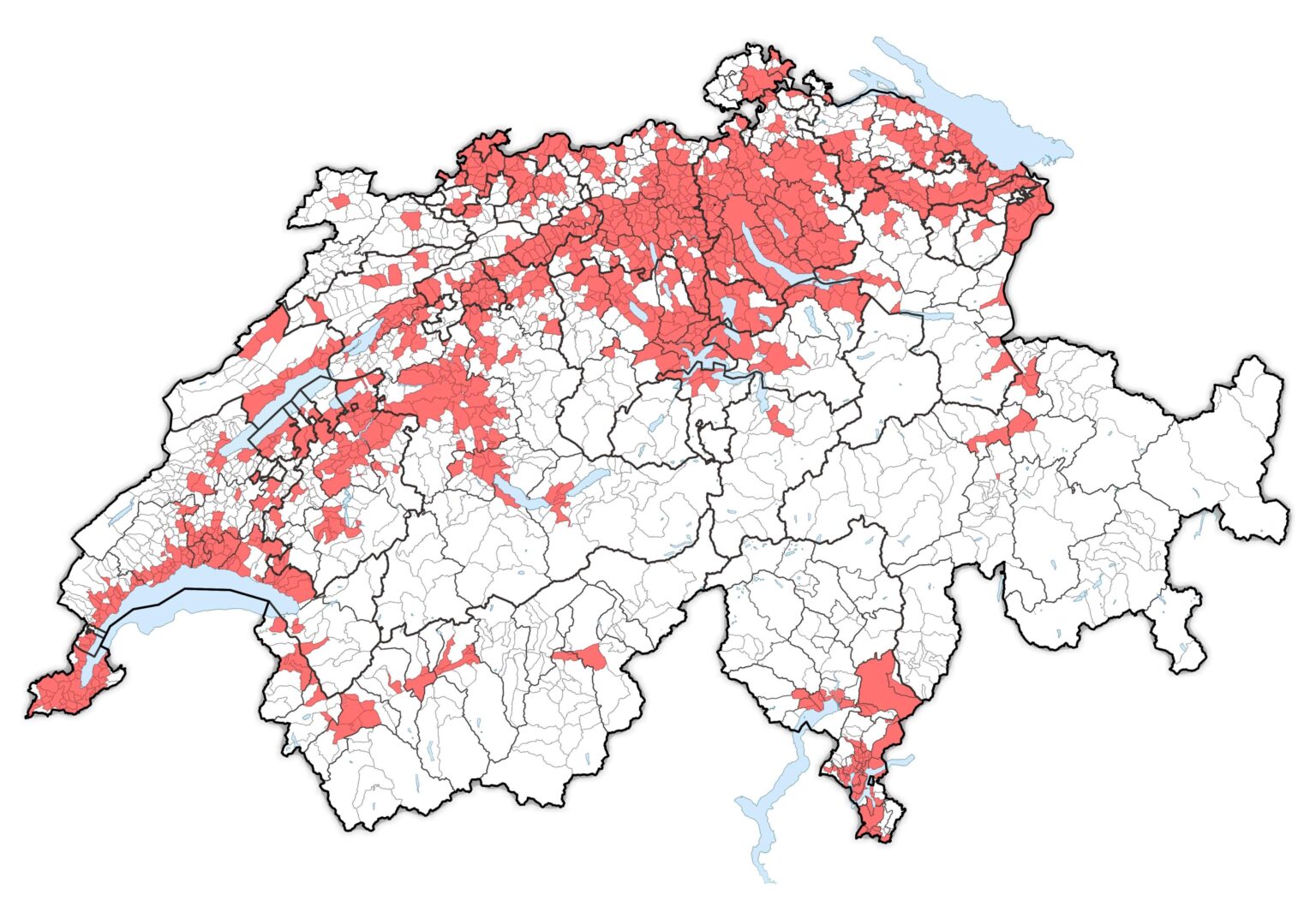 連邦統計局2023年版によると、人口の85%が居住する地域のより詳細な地図