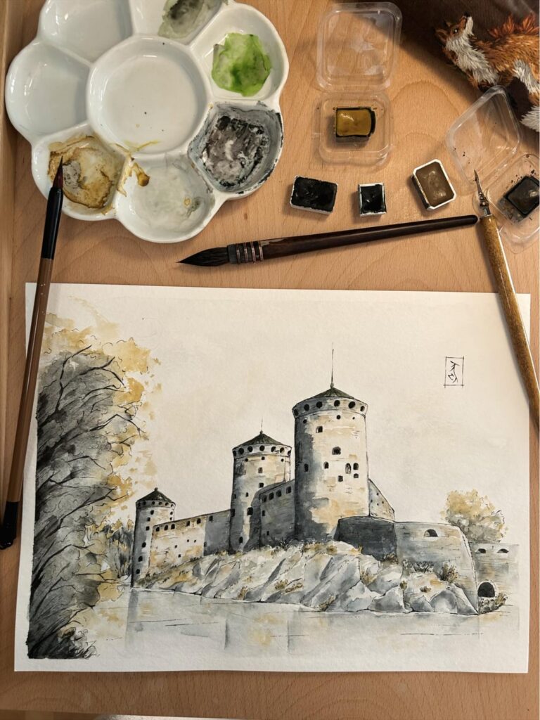 私はオラヴィリンナを描きます