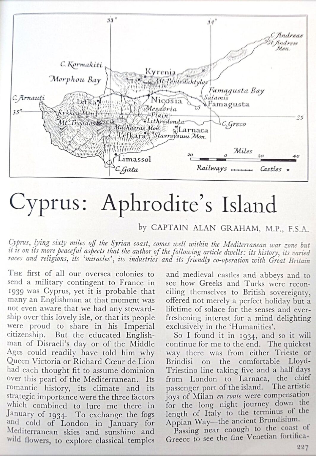 キプロス: アフロディーテの島、地理雑誌、1941 年 2 月