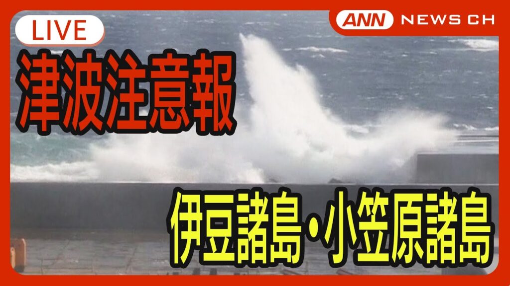 【緊急/津波ライブ】伊豆諸島・小笠原諸島に津波注意報 現在の各地の様子は 専門家解説も【LIVE】(2024年9月24日) ANN/テレ朝 【緊急/津波ライブ】伊豆諸島・小笠原諸島に津波注意報 現在の各地の様子は 専門家解説も【LIVE】(2024年9月24日) ANN/テレ朝