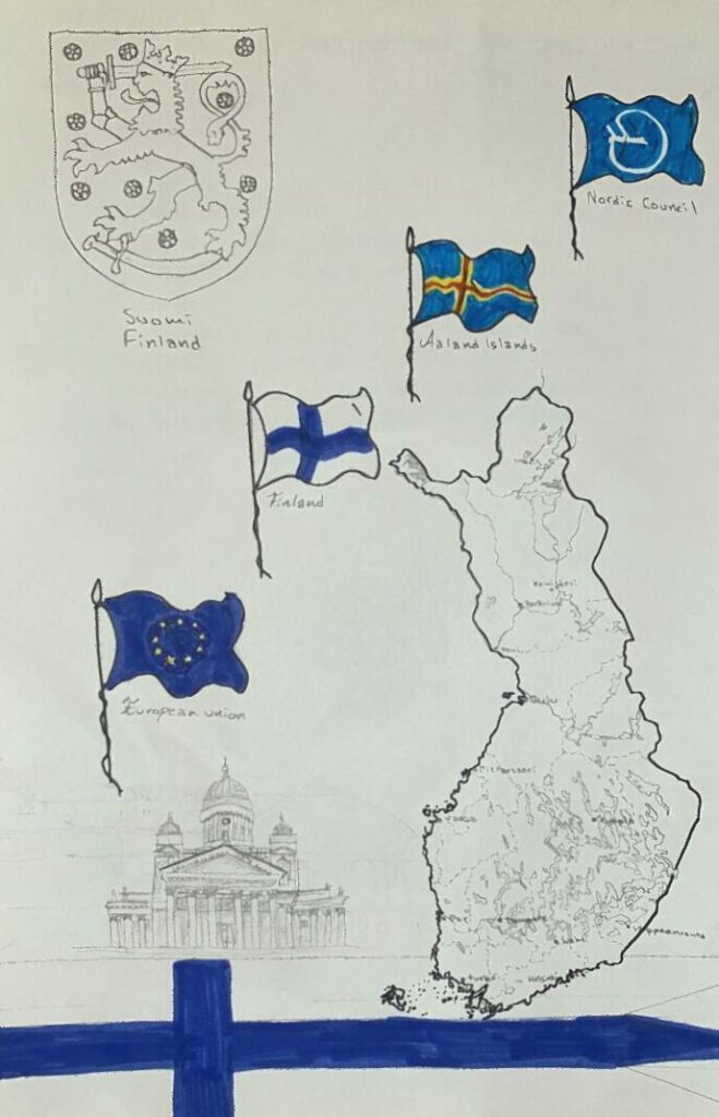 手作りのフィンランド地図