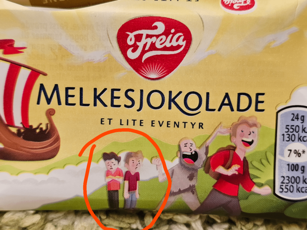 なぜチョコレートのパッケージに不幸な人が二人描かれているのでしょうか?