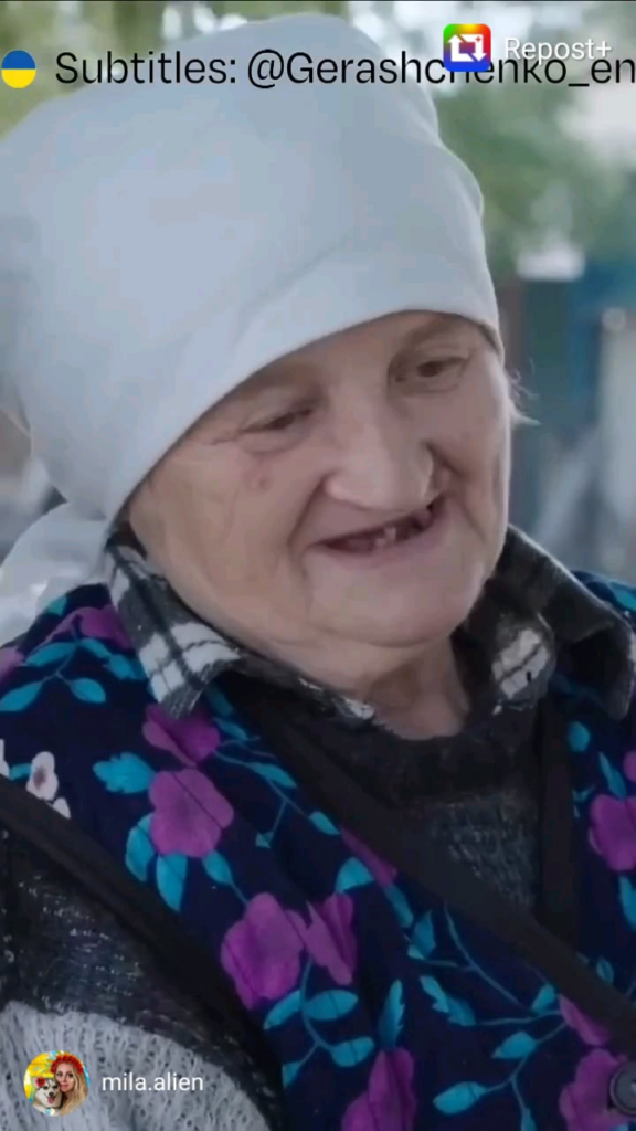 愛らしいバブシュカは、クルスクを爆撃しているのはロシア人だと知っている