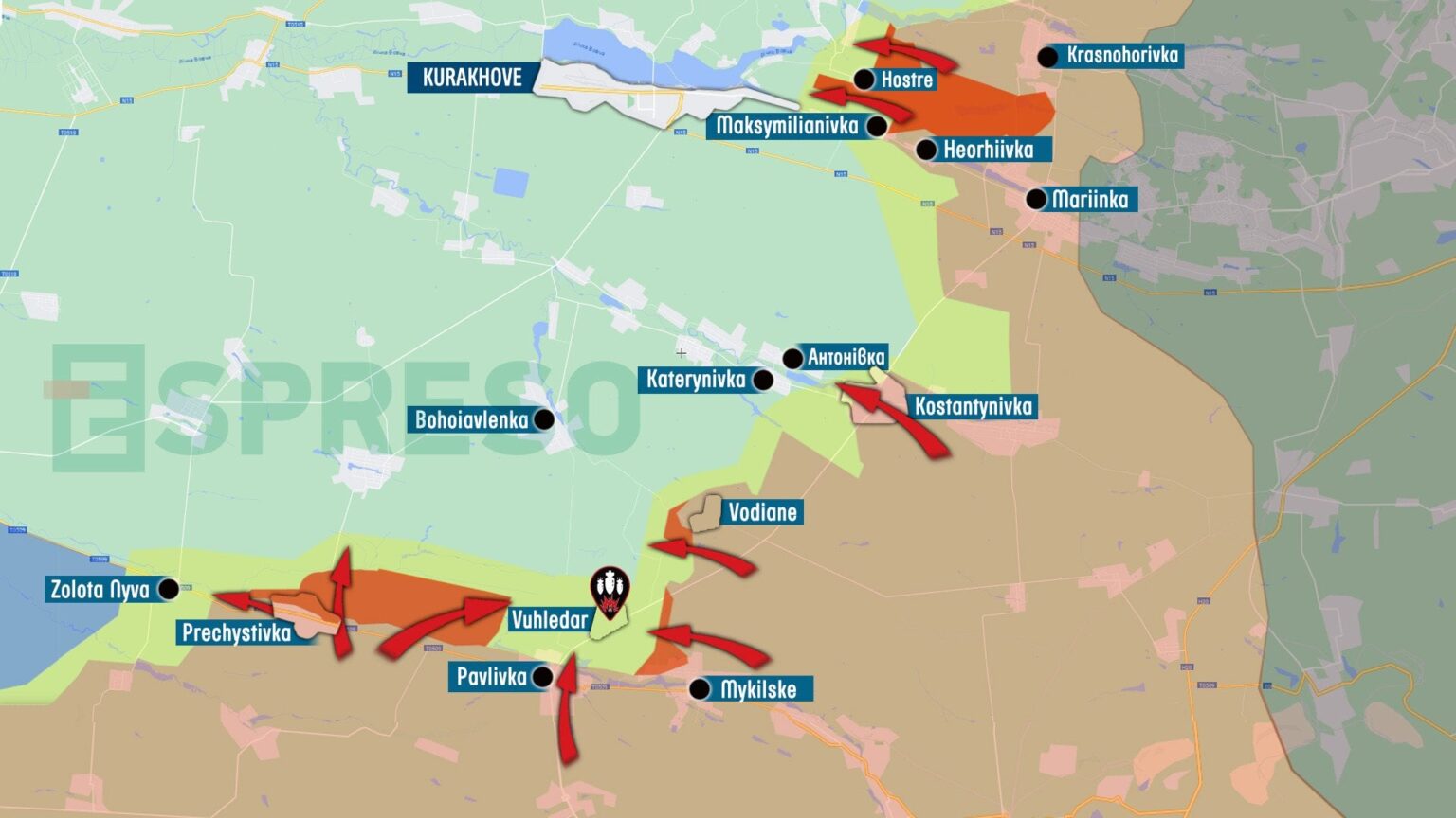 9月18日〜25日のライブ戦争マップ：ヴレダル撤退、ロシアはポクロフスクとトレツク付近のウクライナ防衛を突破し、クラホヴェに向けて前進