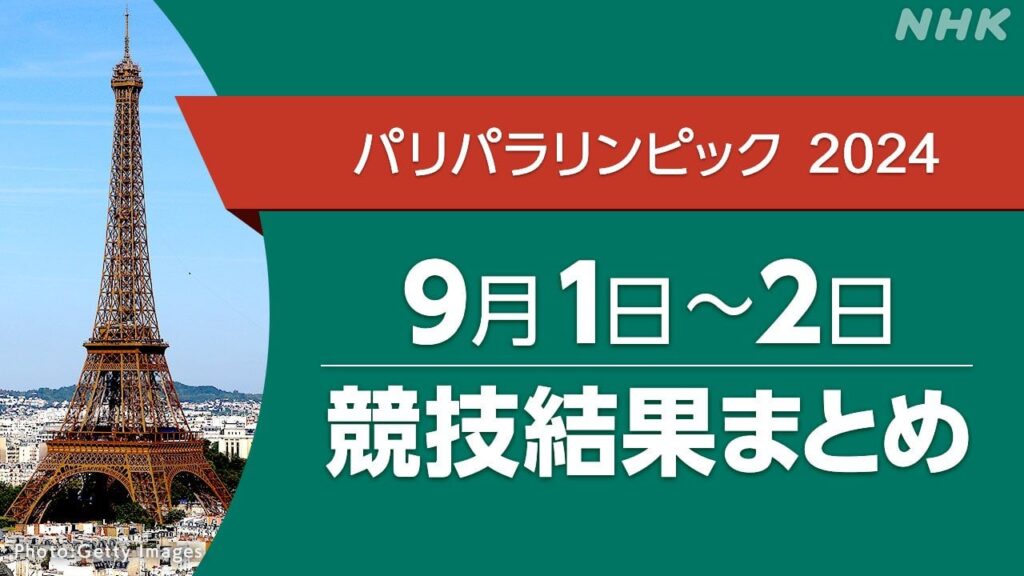 パリパラリンピック 競技結果まとめ（9/1～9/2）
