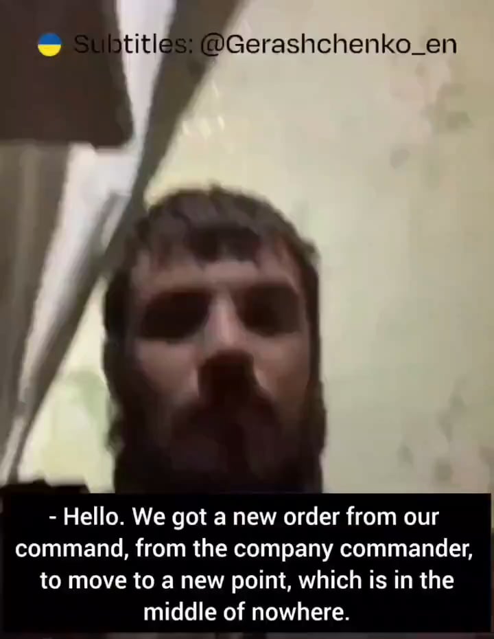 ロシア軍人らは上訴の録音を記録しており、その中で彼らは指揮の不法性について次のように語っている、「別の3つのグループがすでにそこへ行っている。その3つのグループはまだ連絡が取れていない。我々は4番目のグループだ。我々はめちゃくちゃになるだろう」とにかくそこには戻ってこないでしょう。」