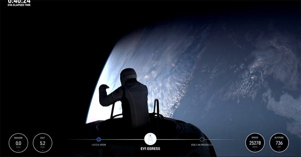 民間初の宇宙遊泳、SpaceXが成功 独自開発の宇宙服をテスト