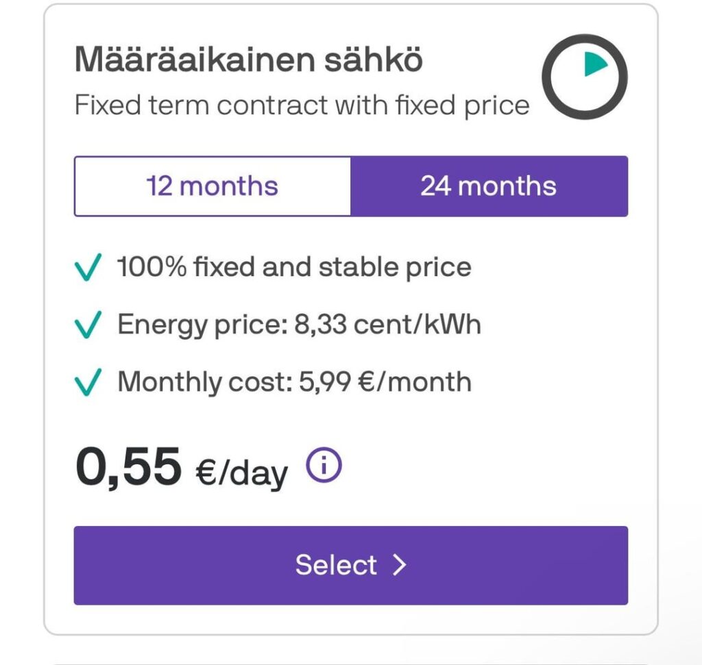 Väreとの電力契約