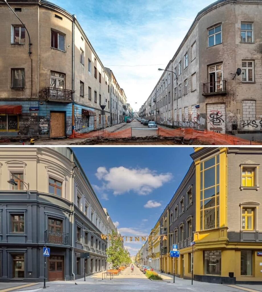 ポーランドの特定の建築物や通りが時間の経過とともにどのように変化したかを見るのは興味深いです