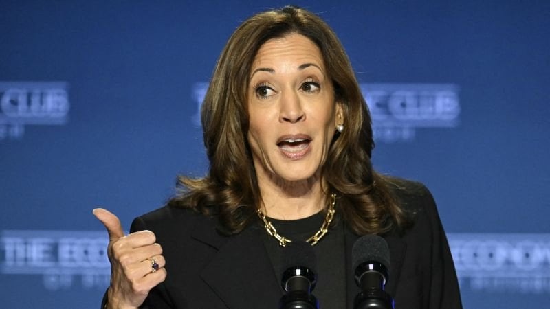 ハリス氏は、トランプ氏は女性の「保護者」になる必要はなく、女性たちが自ら決断を下せるよう信頼する必要があると語る