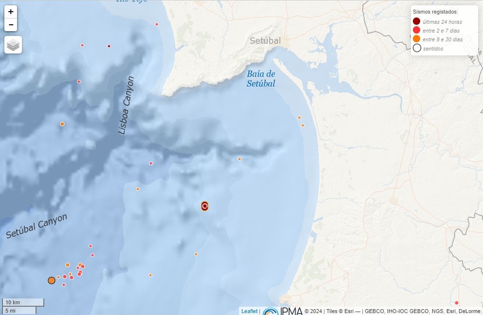 セジンブラから30キロを震源とするマグニチュード3.1の地震