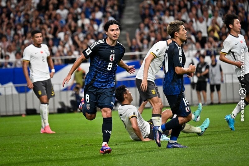日本代表がゴールラッシュ！ 大量7得点で最終予選白星発進…南野拓実が2発＆伊東純也は“復帰弾” 日本代表　7－0　中国代表