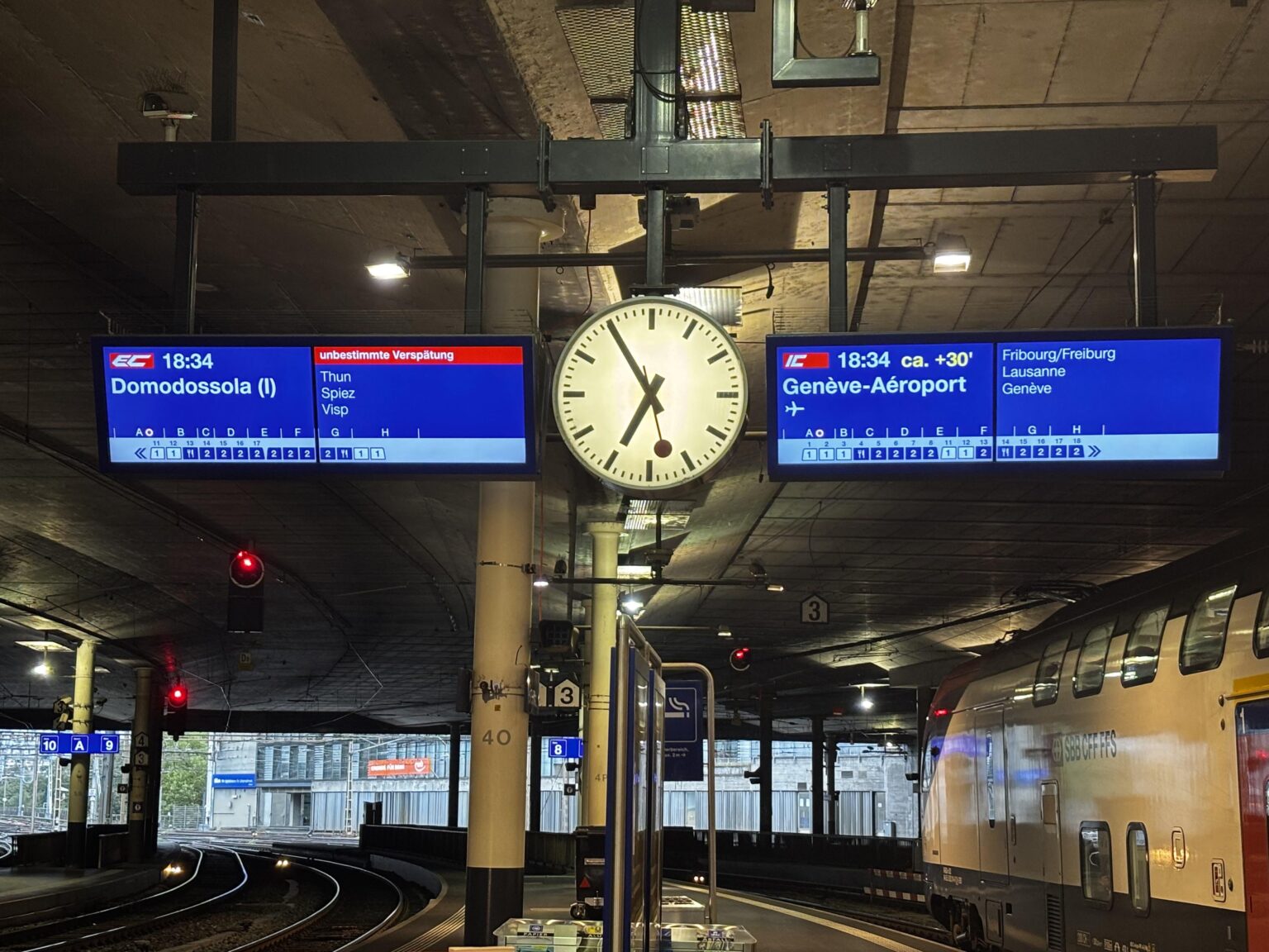 今日はスイスの電車が大幅に遅れています