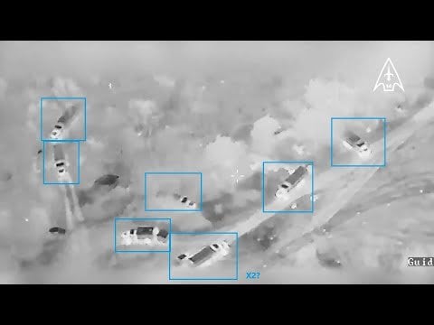 HIMARS がドネツク近郊でロシアの車列を破壊（トラック 9 台！）
