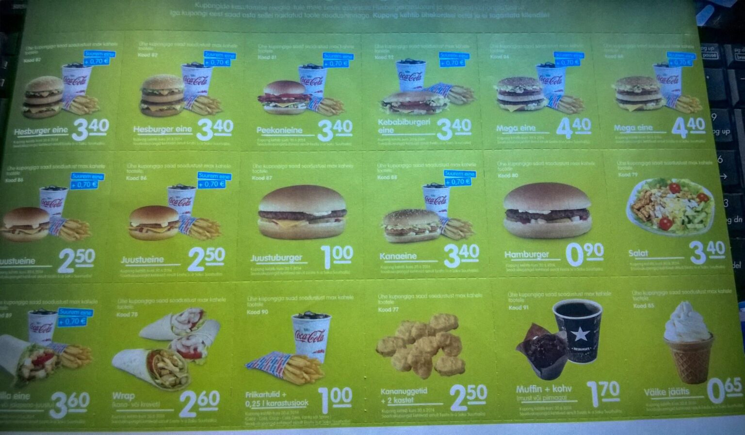 2014 年 2 月のヘスバーガーの価格