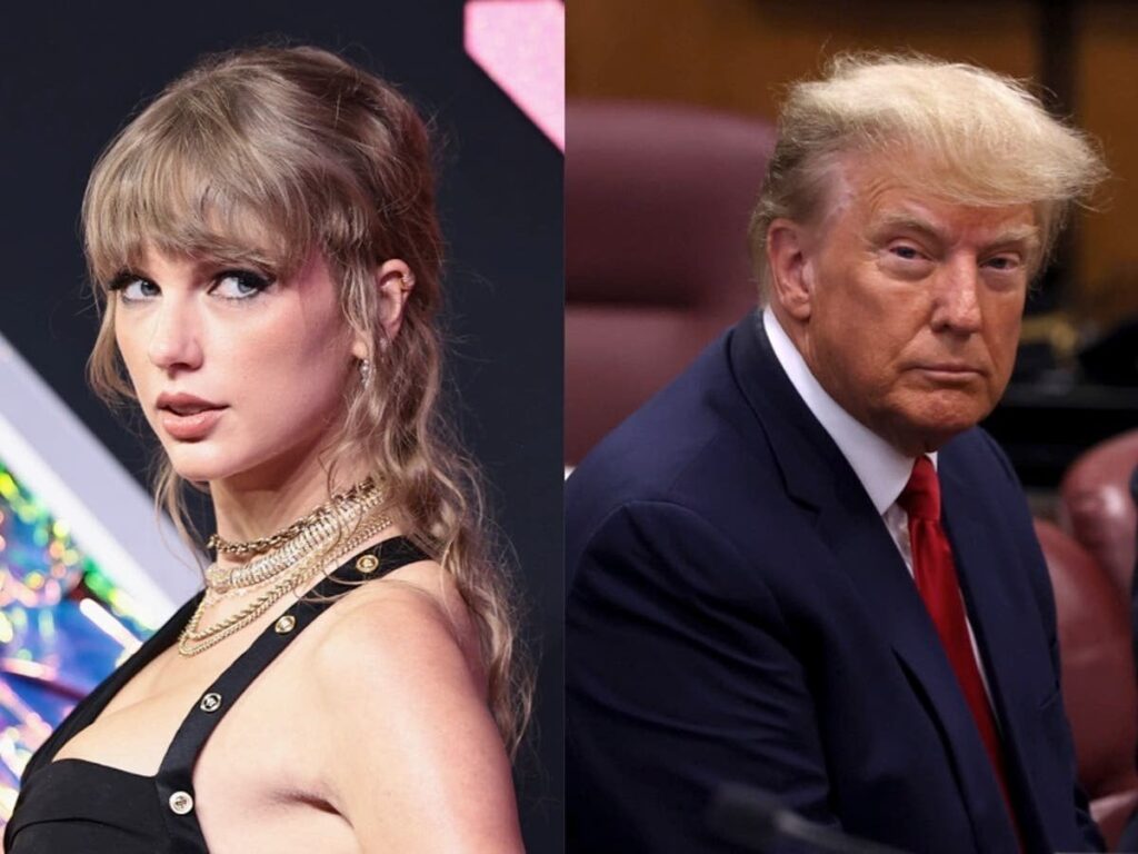 トランプ大統領が大文字で「テイラー・スウィフトが嫌い」と発言 Truth Social の投稿 | テイラー・スウィフトのインスタグラムでの有権者登録の呼びかけにより、24 時間以内に vote.gov のウェブサイトに 40 万人以上の訪問者が訪れた