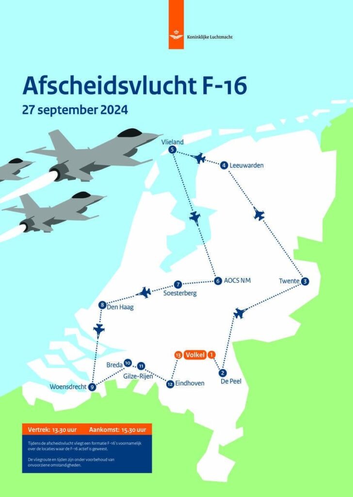 今日の午後、最後のF-16がオランダ上空を飛行します
