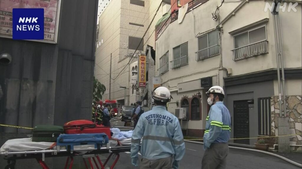 宇都宮 2階建てビルで火災 0歳児と母親の2人 意識不明の重体